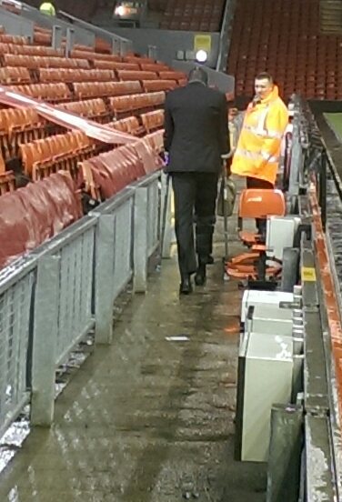 Sakho leaving Anfield on crutches after the Crystal Palace game