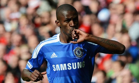 Chelsea's Ramires celebrates scoring the opening goal  in the FA Cup final