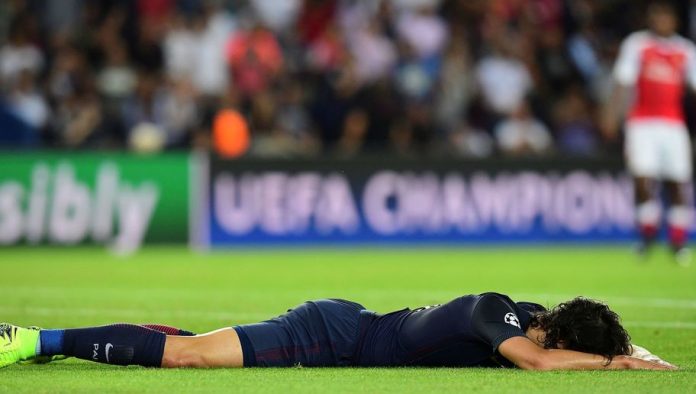 PSG's goalscorer Edinson Cavani had a night to forget.