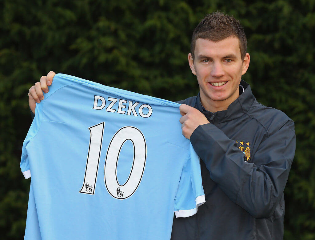 Man City signed Dzeko in January 2011.