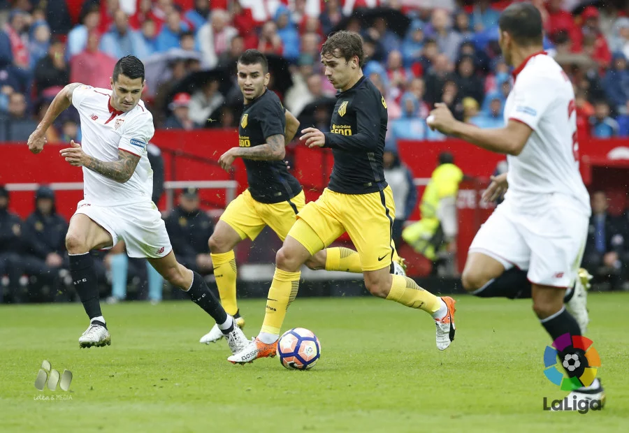 Griezmann and co struggled in the Seville rain.