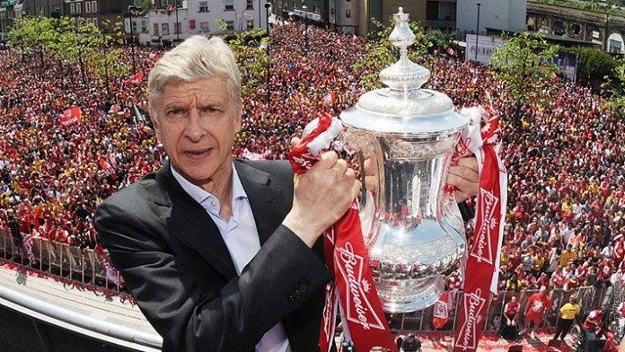 Wenger Lifts FA Cup For Arsenal - Photo credit to www.arsenal.com