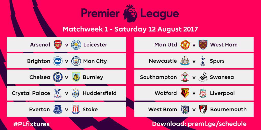 Premier League 2017 18 Fixtures West Ham And Newcastle Handed