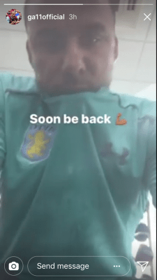 Injured Aston Villa star sends message to the fans on social media