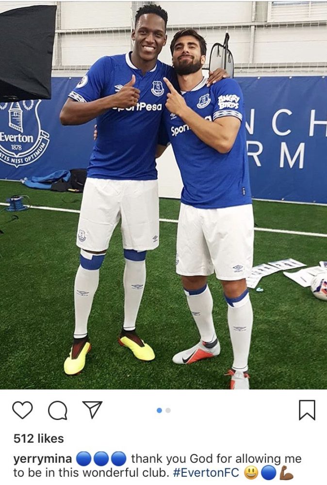 Everton fans react to Yerry Mina's Instagram post