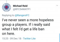 Rangers fans react to draw against 10-man Dundee