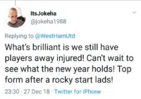 West Ham fans reaction - Hammers defy injury problems