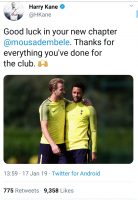 Fans and team-mates react as Mousa Dembele says goodbye to Tottenham