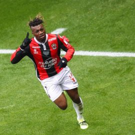 nices-french-midfielder-allan-saintmaximin-celebrates-opening-the-picture-id933540682