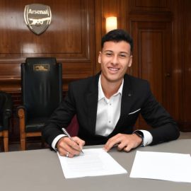 arsenals-latest-signing-gabriel-martinelli-at-london-colney-on-july-picture-id1159599959