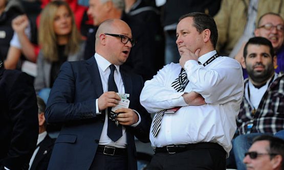 newcastle-united-owner-mike-ashley-chats-with-managing-director-lee-picture-id456630554