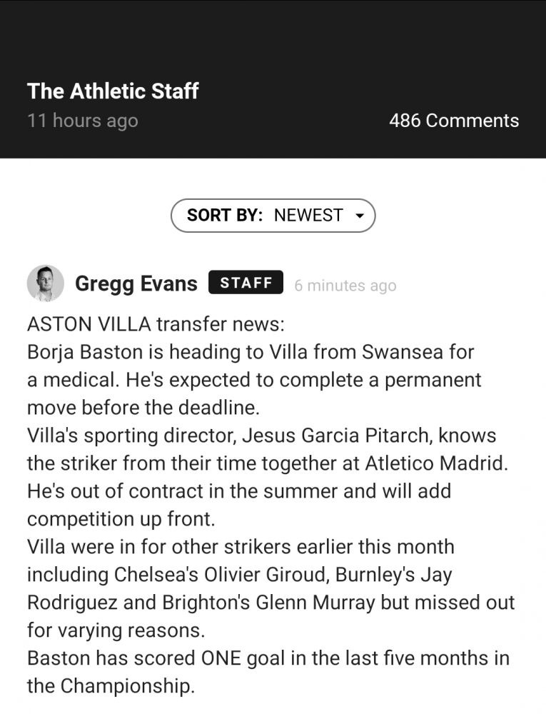 Aston Villa set to sign Borja Baston
