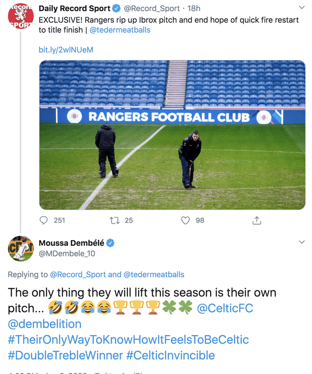 Moussa Dembele takes a dig at Rangers, Celtic fans react
