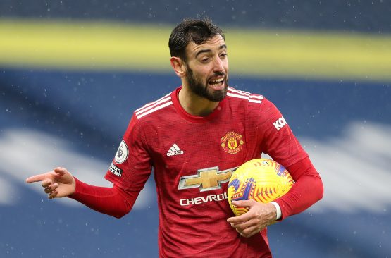 Manchester United Captain Bruno Fernandes in Action in the Premier League