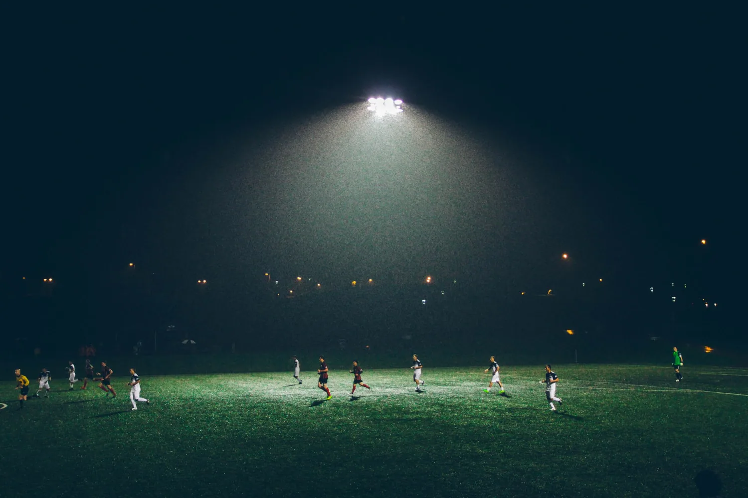 football under lights