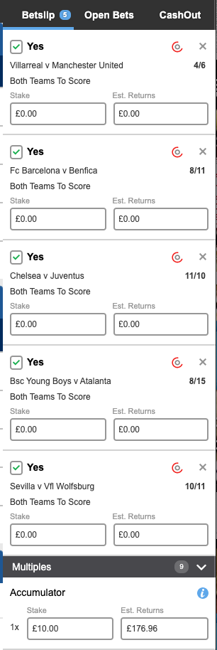 btts tips for UCL Tuesday
