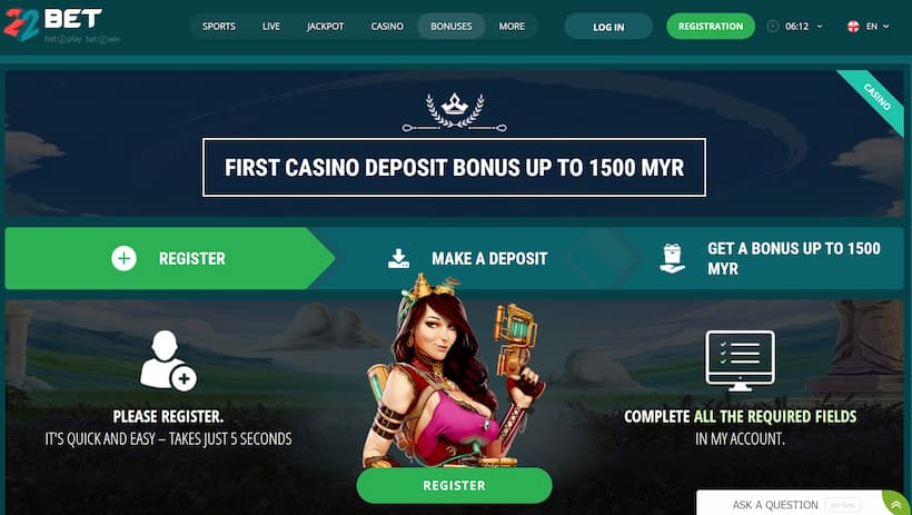 22Bet Casino Deposit Bonus