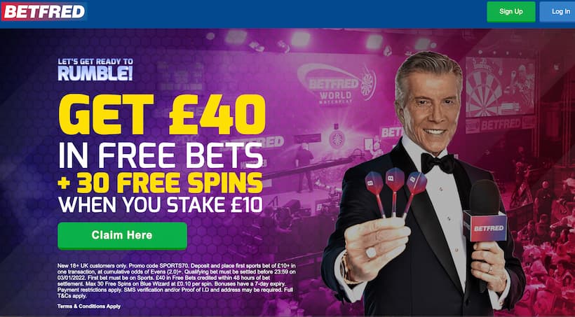 Betfred - Get £40 in Free Darts Bets for the PDC World Championships
