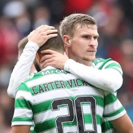 Cameron Carter Vickers and Carl Starfelt of Celtic