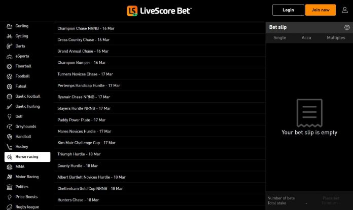 LiveScore Bet Cheltenham non runner no bet