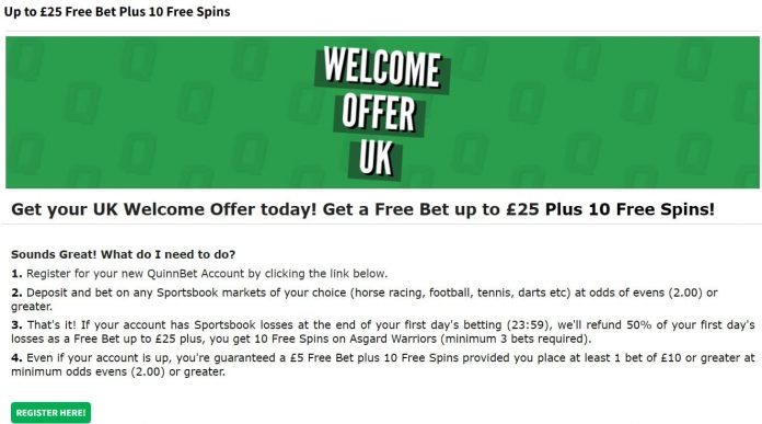 QuinnBet Welcome Offer NAP of the Day