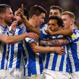 Huddersfield Town Players Celebrating