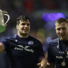 Scotland Players with Calcutta Cup