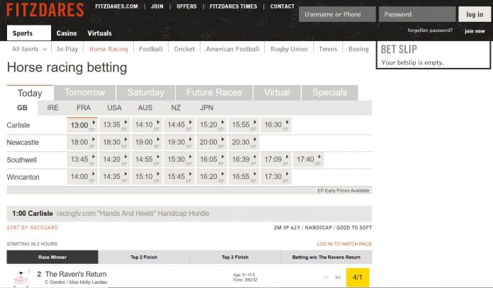 Fitzdares are now among horse racing betting sites