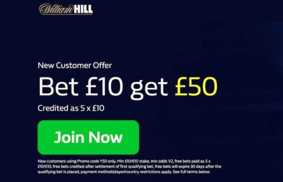 William Hill £50 free bet