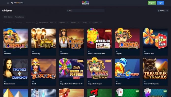The range of IGT online slots and other games at Slots Million
