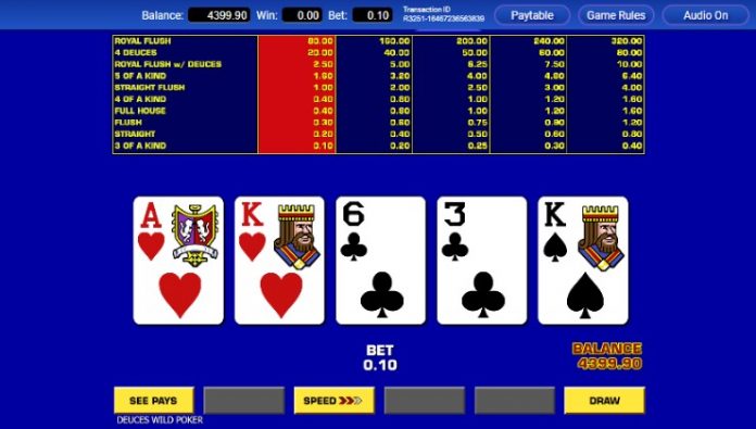 IGT’s Deuces Wild video poker release as part of the Game King series
