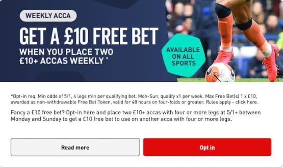 Virgin Bet Weekly Acca Promotion