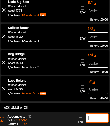 Lucky 15 Royal Ascot Weds