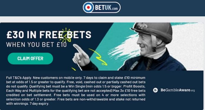 BetUK ITV Horse Racing £ 30 Apuesta gratis |  Oferta de apuestas del sábado 9 de julio