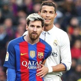 Lionel Messi Of Barcelona And Cristiano Ronaldo Of Real Madrid