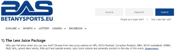 Betanysports review less juice package