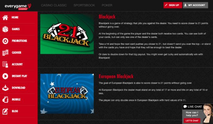 Everygame Casino Blackjack Games