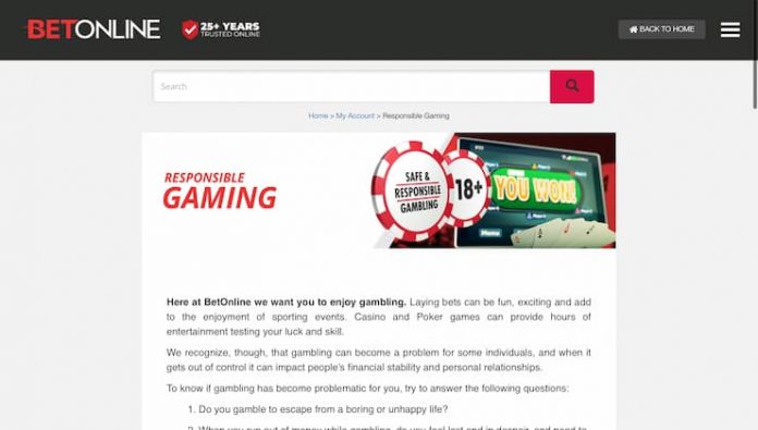BetOnline Responsible Gambling