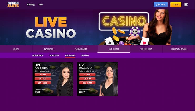 Super Slots Casino Live Bitcoin Baccarat