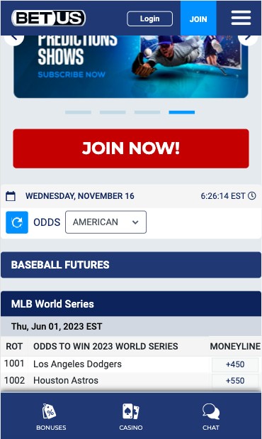 MLB betting apps BetUS Texas