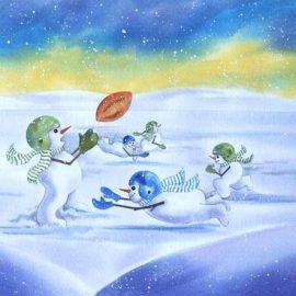 snowmen playing football
