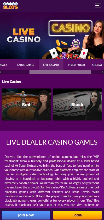 SuperSlots Live Casino App