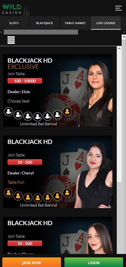 Wild Casino Live Dealer