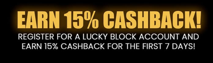 15 cashback LUCKY BLOCK