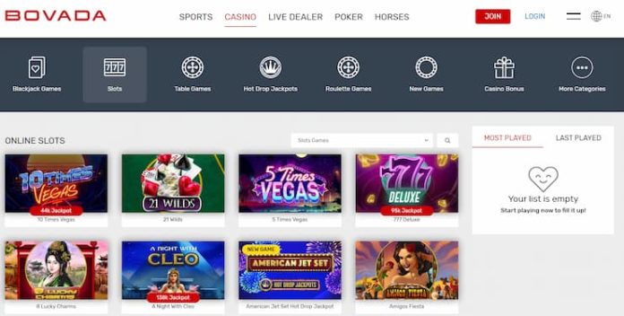 Bovada with new slots offering