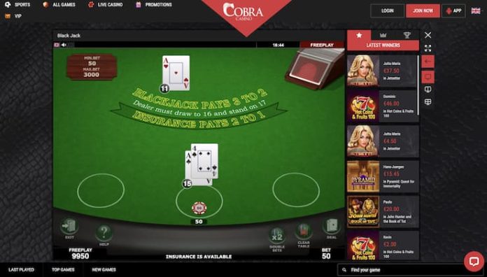 Cobra Casino Online Blackjack