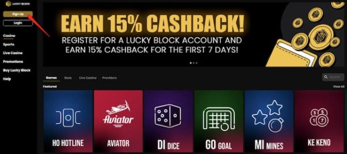LuckyBlock easy sign up