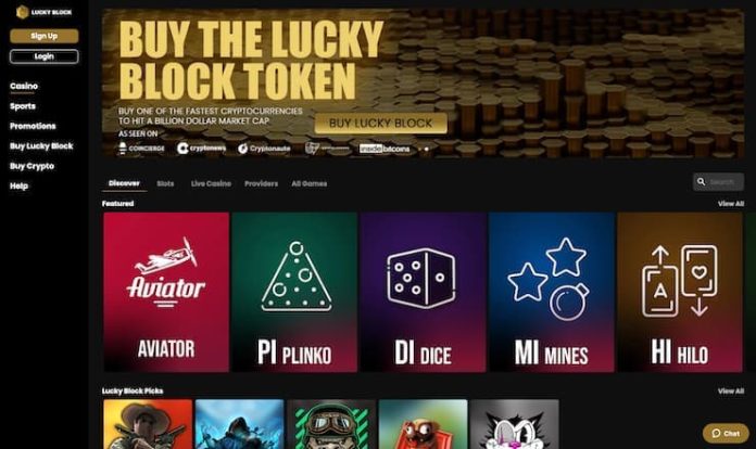 Lucky Block Homepage