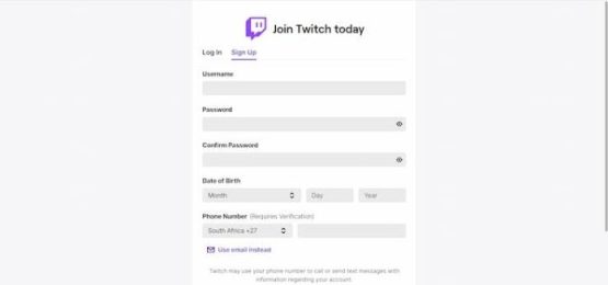 Twitch Open an Account