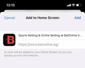 How to add betonline app to home screen